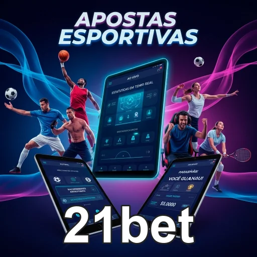 Tela de apostas esportivas no celular do site 21bet com várias opções de eventos.