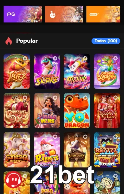 Usuário navegando na interface simples da 21bet