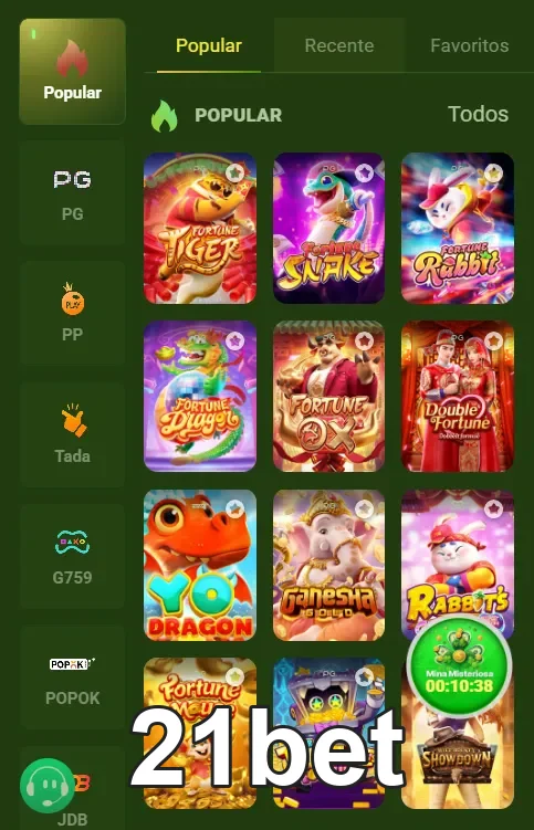 Jogos de slots populares em interface acessível